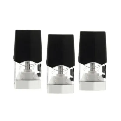 Three SMOK INFINIX 2 pods with transparent and black design, displayed in a row.