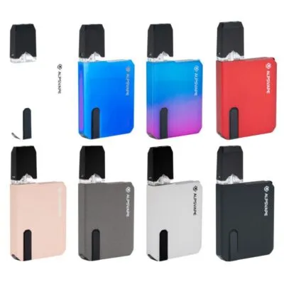 Six ALPSVAPE GR8 kits in different colors, shown with mouthpiece attachments.