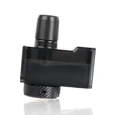 Black Geekvape Frenzy pod device with drip tip and textured bottom on white background.