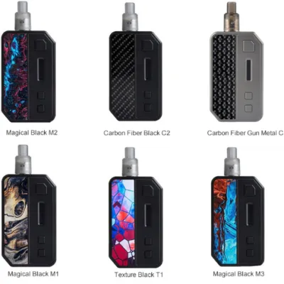 Six IPV V3 devices with designs: Magical Black M2, Carbon Fiber Black C2, Carbon Fiber Gun Metal C1, Magical Black M1, Texture Black T1, Magical Black M3.