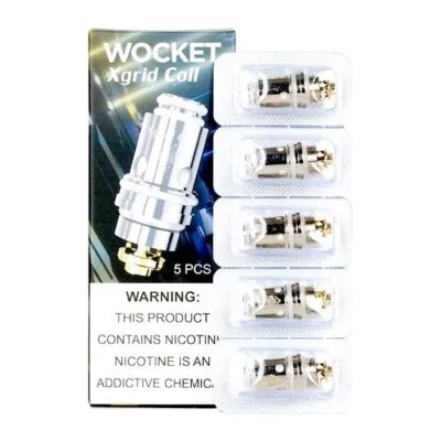 Snowwolf Wocket X-Grid replacement coils package with five coils displayed.