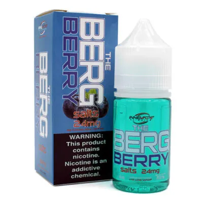 Innevape The Berg Berry e-liquid bottle and packaging, nicotine salts, 24mg strength.