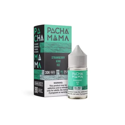 Pacha Mama Strawberry Kiwi Ice vape juice bottle and packaging box.